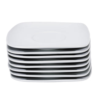 Platos Cuadrados de Porcelana para Taza | 8 piezas