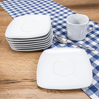 Platos Cuadrados de Porcelana para Taza | 8 piezas