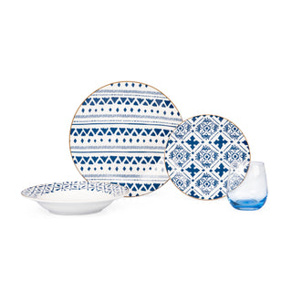 Vajilla de Porcelana - 16 piezas - Tribal Blue