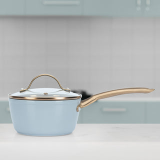 Cazo de Aluminio Forjado con tapa - 16 cm - Magnetic Blue