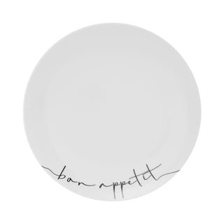 Platos Ensalada de Porcelana | 4 piezas | Blanco | BonAppetit