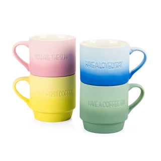 Set de 4 tazas degradadas aplilables