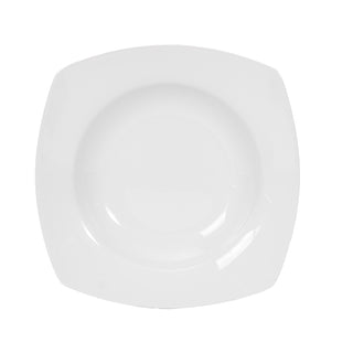 Platos Soperos Cuadrados de Porcelana | 8 piezas