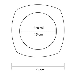 Platos Soperos Cuadrados de Porcelana | 8 piezas