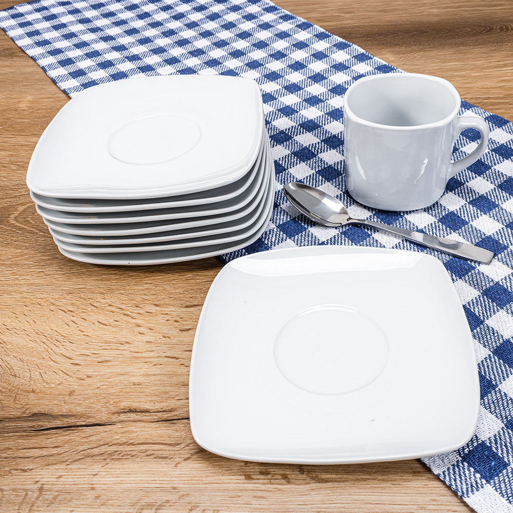 Platos Cuadrados de Porcelana para Taza piezas – Crown Baccara