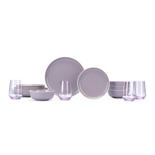Vajilla de cerámica con Vasos - 16 piezas - Nikos Lavanda