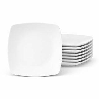 Platos Ensalada Cuadrados de Porcelana - 8 piezas - Cuadrata