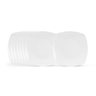 Platos Ensalada Cuadrados de Porcelana - 8 piezas