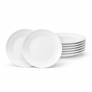 Platos Ensalada de Porcelana - 8 piezas - BlancaV