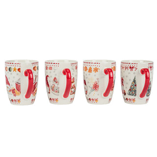 Tazas Navideñas de Porcelana 4 piezas - Gnomos