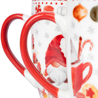 Tazas Navideñas de Porcelana 4 piezas - Gnomos