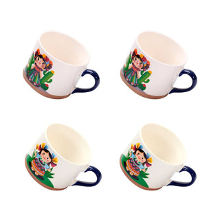 Tazas de Porcelana | 4 piezas | Mexicanas Leilas-S