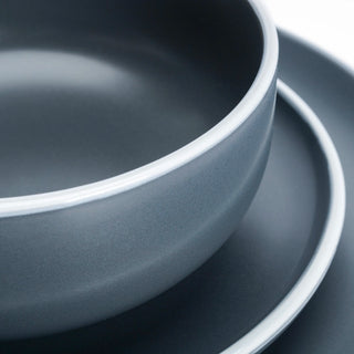 Vajilla de Cerámica - 12 piezas - Nikos Dark Grey
