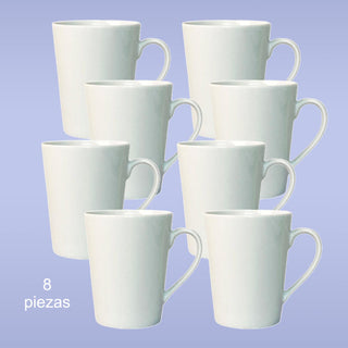 Tazas Redondas de Porcelana | 8 piezas