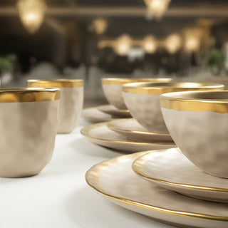 Vajilla de Cerámica - 16 piezas - Beige Luxe