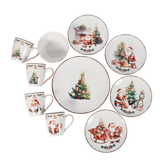 Vajilla Navideña de Porcelana 16 piezas - Santa