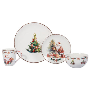 Vajilla Navideña de Porcelana 16 piezas - Santa