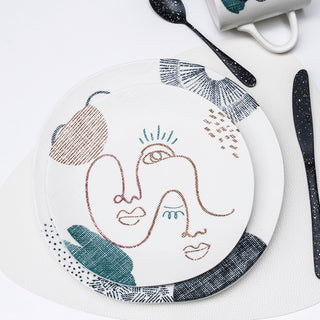 Vajilla de Porcelana de 12 piezas Arte Moderno
