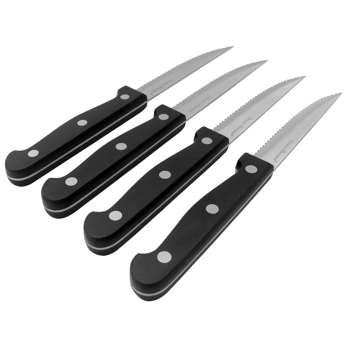 HOMQUEN Cuchillos negros para carne, juego de 8 cuchillos de carne de acero  inoxidable de alta calidad, juegos de cuchillos de carne, cuchillos