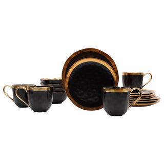 Vajilla Ceramica Modelo Black Luxe - 16 piezas