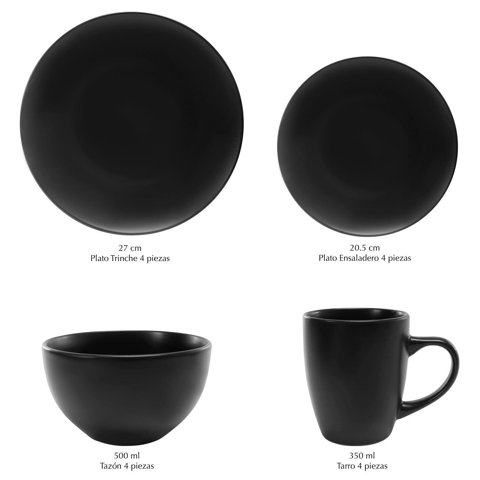 Vajilla de Cerámica 24 Piezas Negroni – Crown Baccara